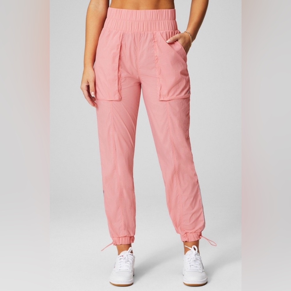NWT Fabletics Ultra High-Waisted Piped Nylon Pants
